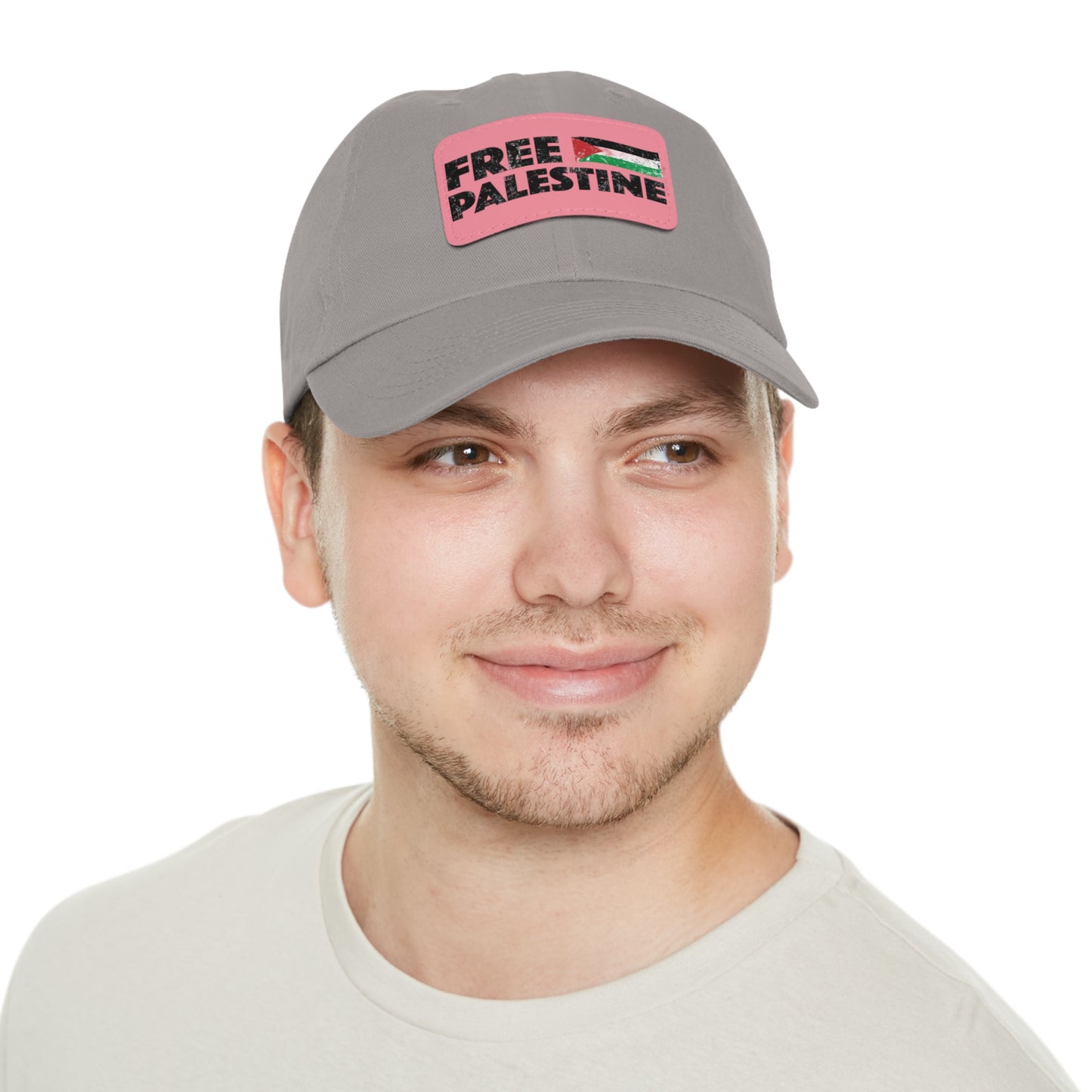 'Free Palastine' Hat with Leather Patch (Rectangle)