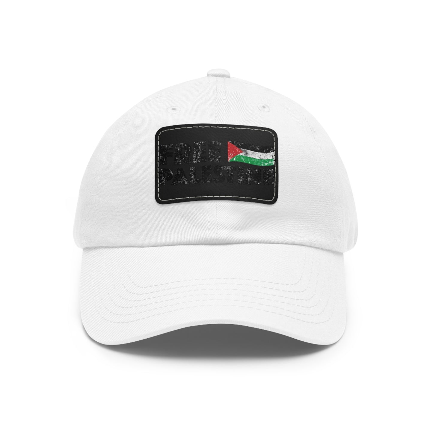 'Free Palastine' Hat with Leather Patch (Rectangle)