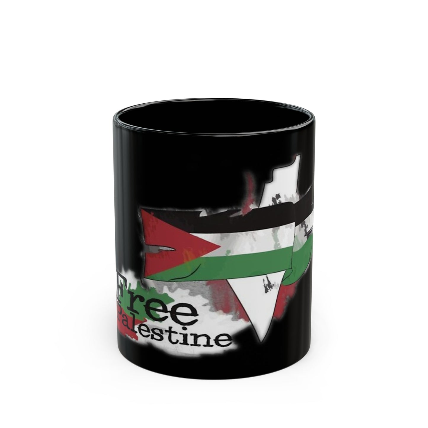 'Free Palastine' Black Mug (11oz/0.33L)