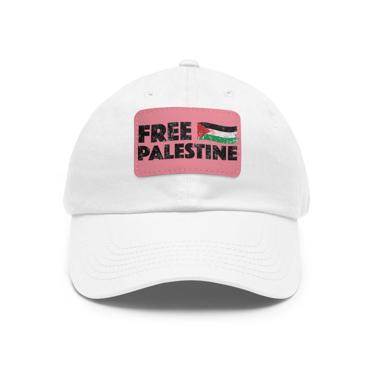 'Free Palastine' Hat with Leather Patch (Rectangle)