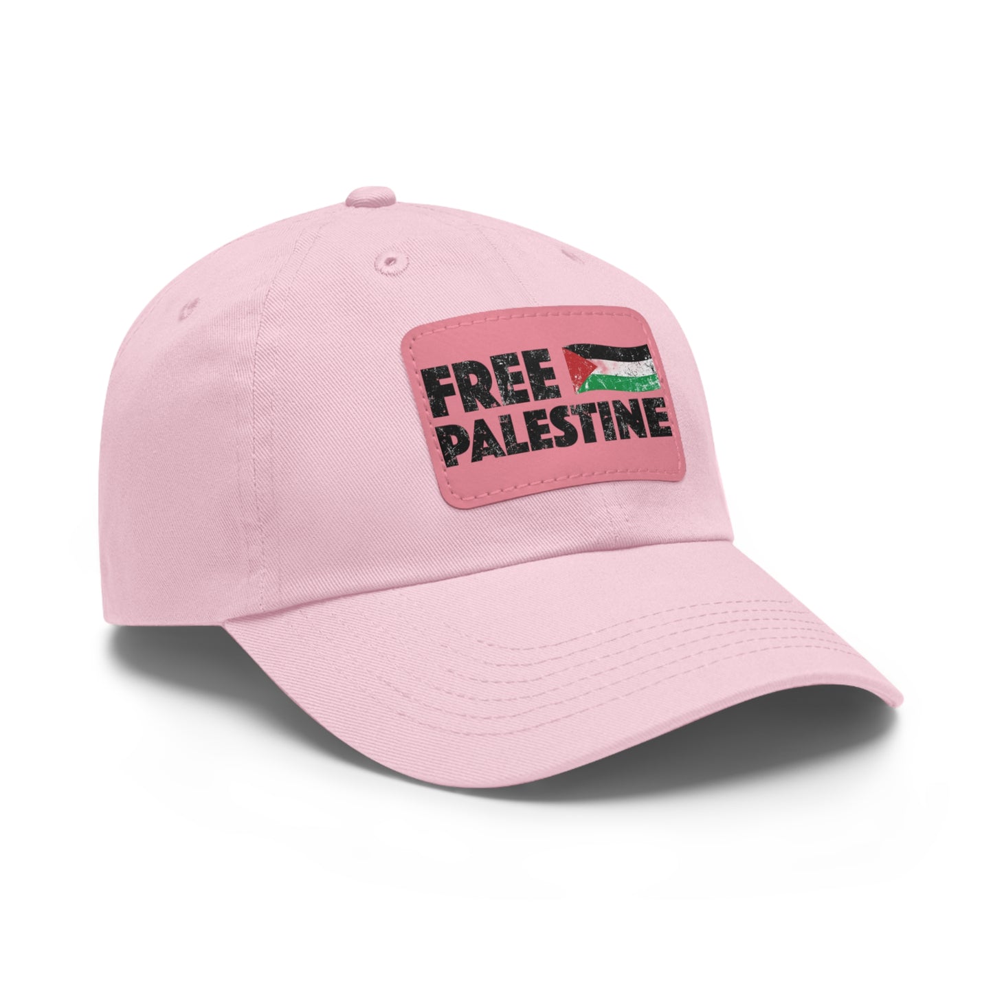 'Free Palastine' Hat with Leather Patch (Rectangle)