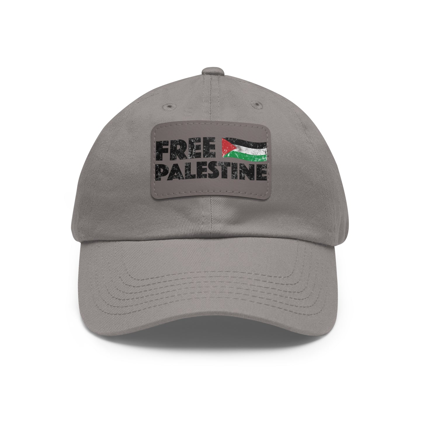 'Free Palastine' Hat with Leather Patch (Rectangle)