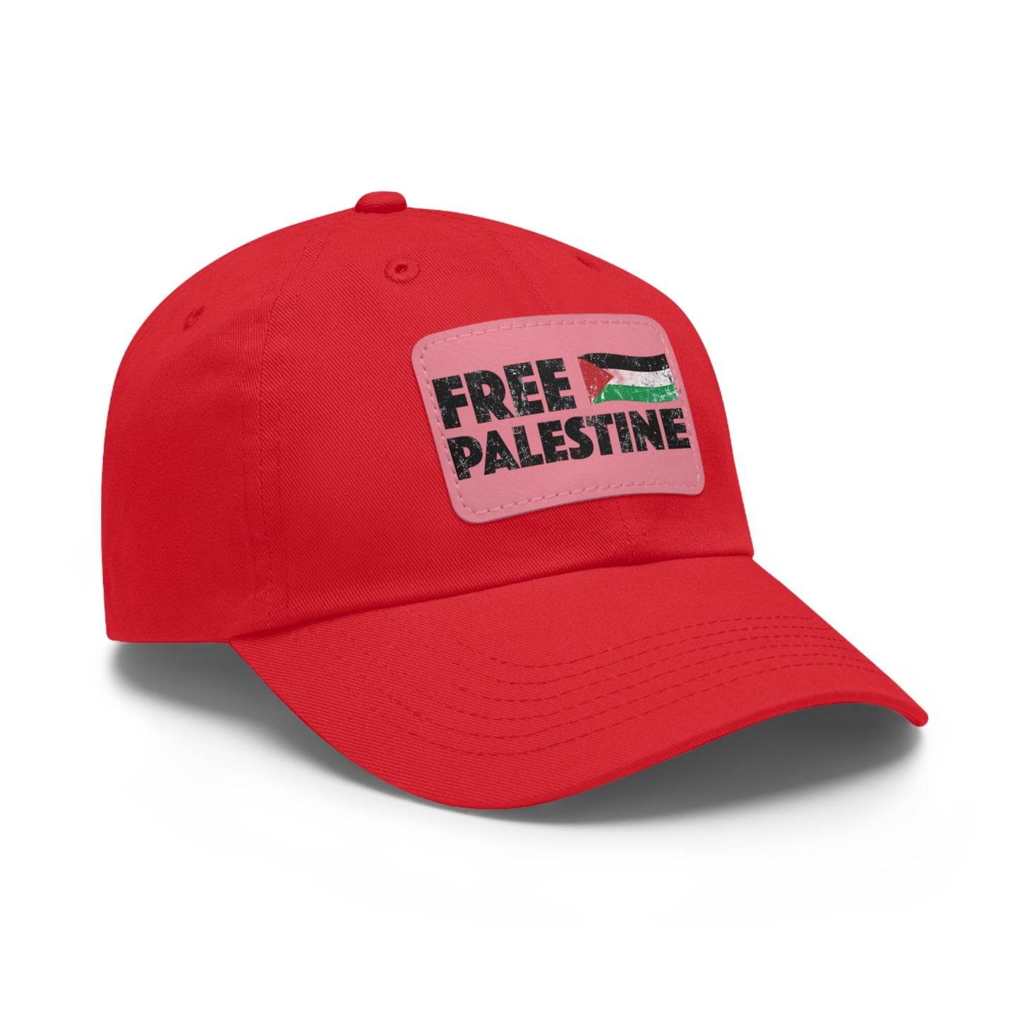 'Free Palastine' Hat with Leather Patch (Rectangle)