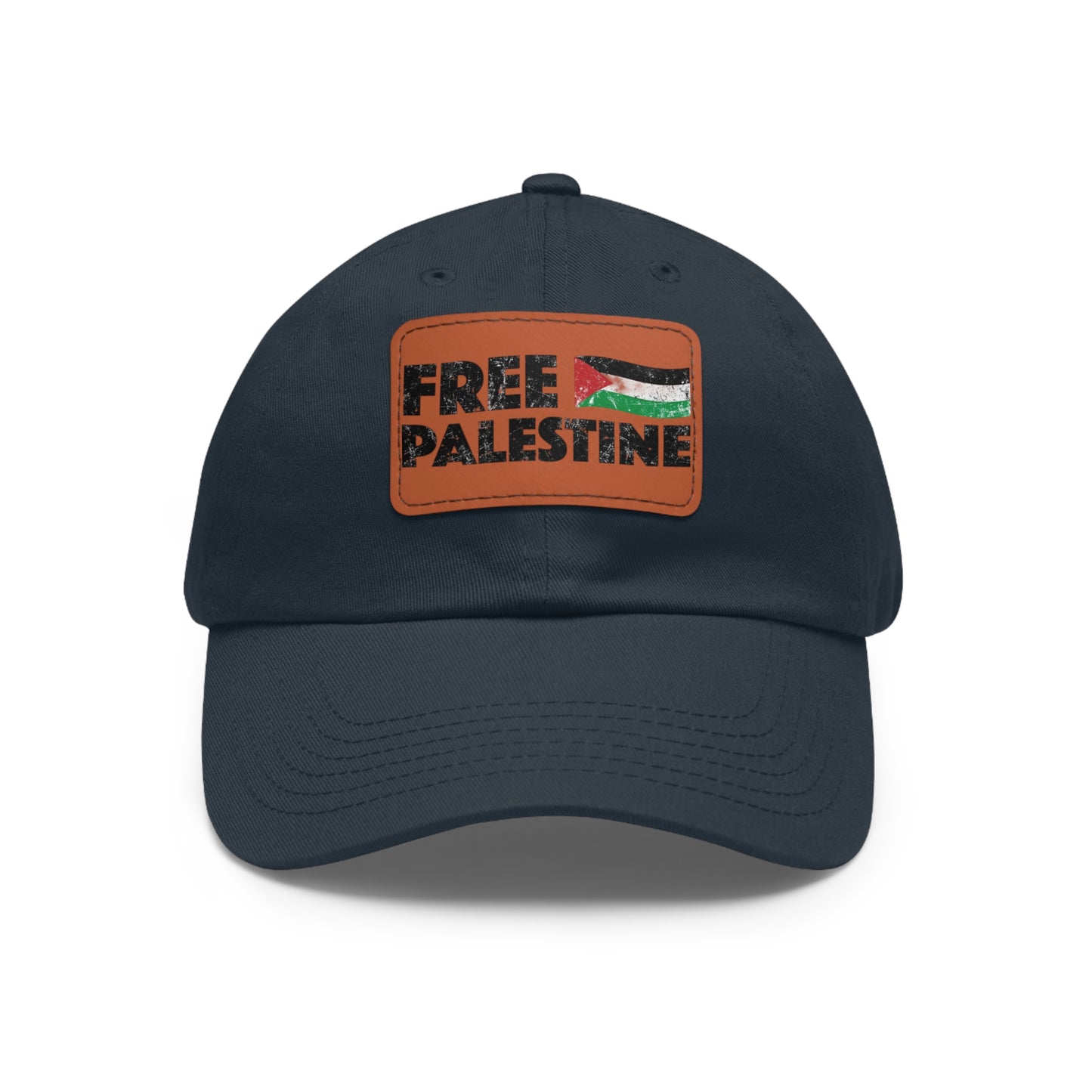 'Free Palastine' Hat with Leather Patch (Rectangle)