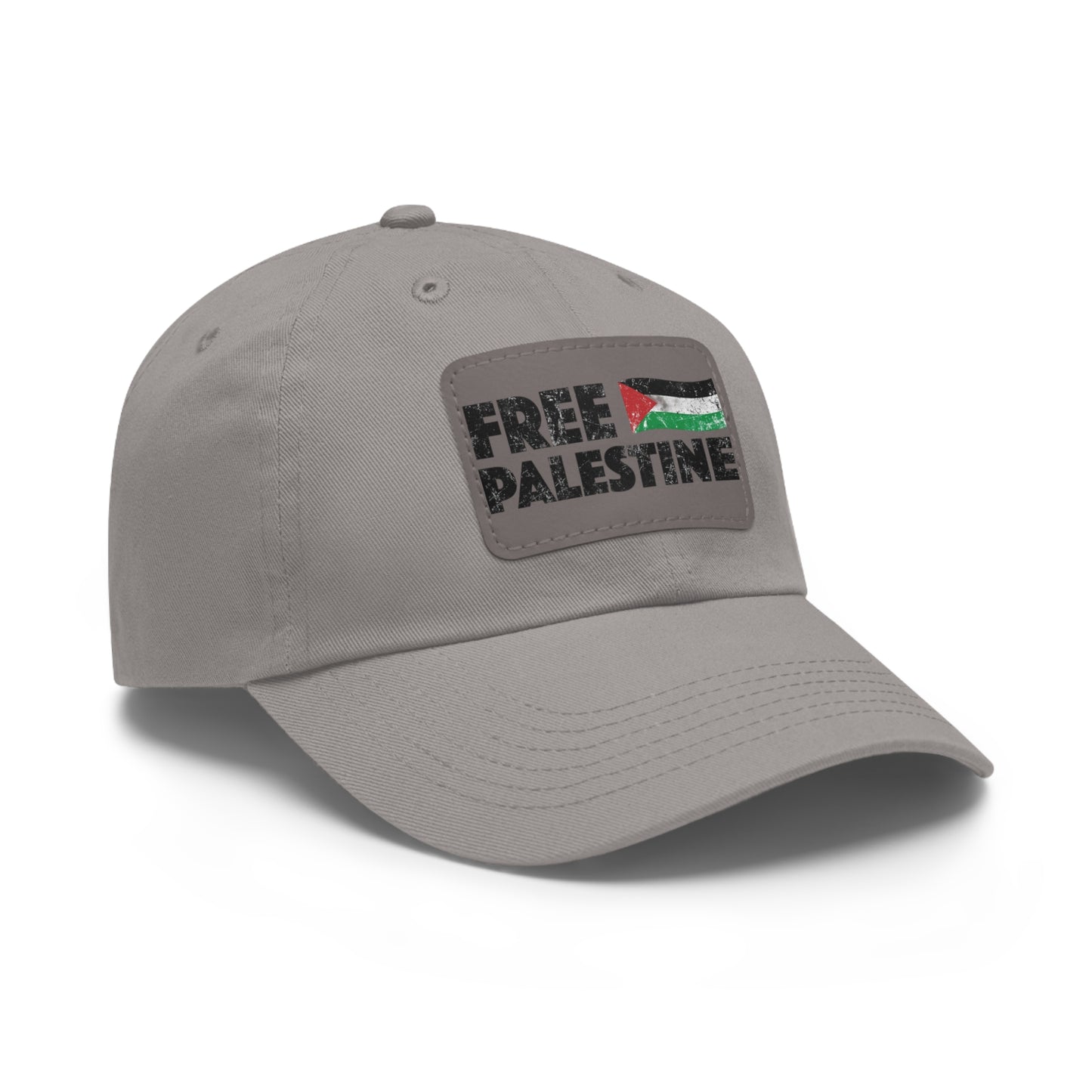 'Free Palastine' Hat with Leather Patch (Rectangle)