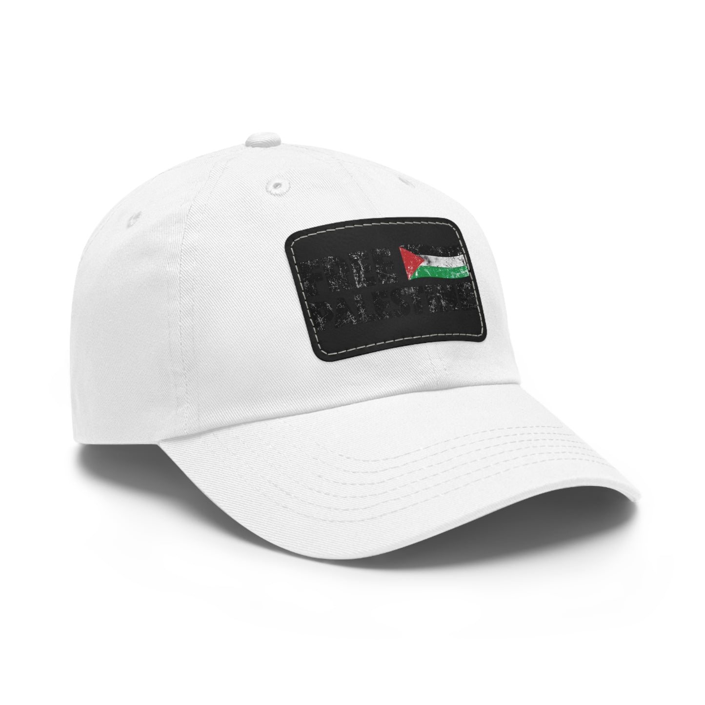 'Free Palastine' Hat with Leather Patch (Rectangle)