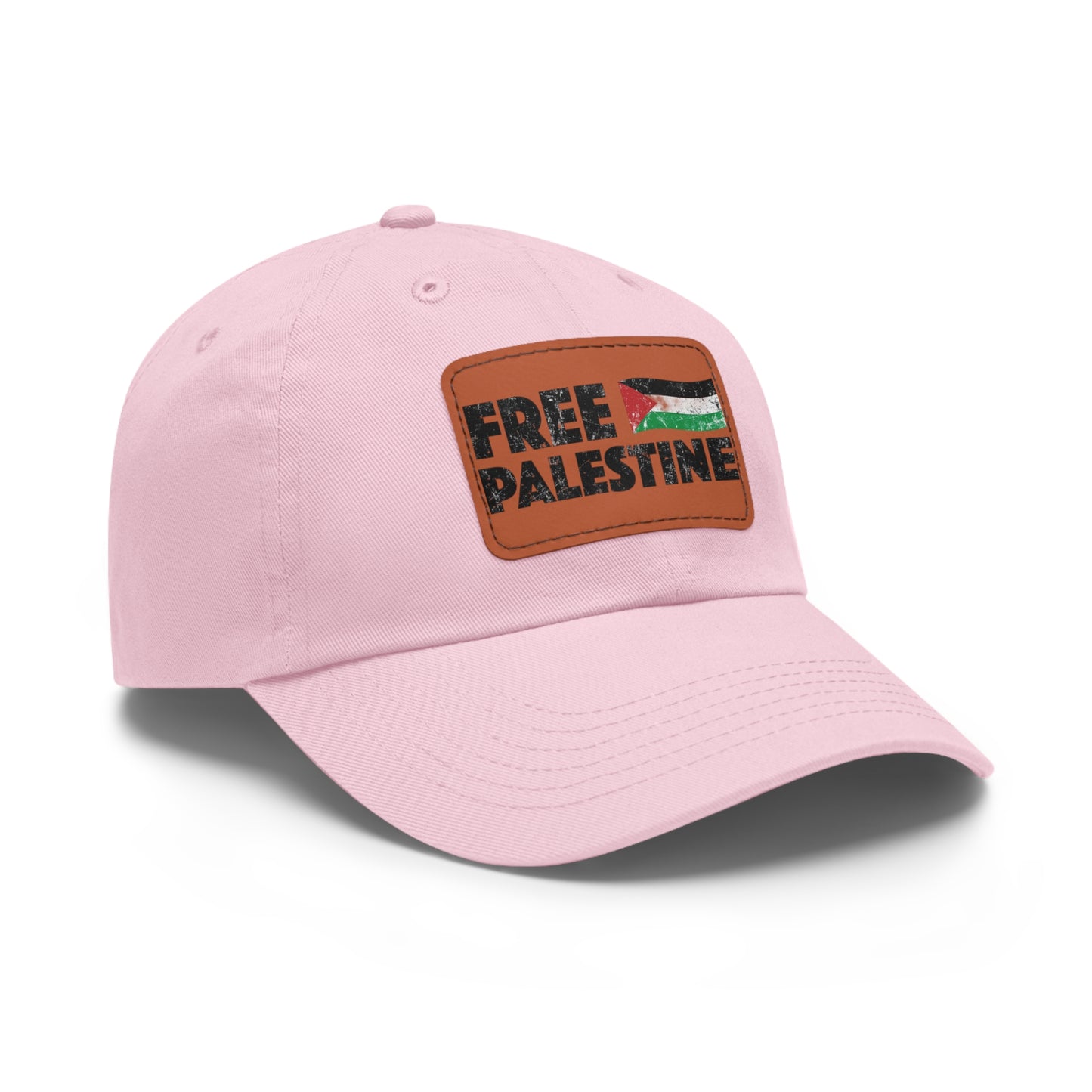 'Free Palastine' Hat with Leather Patch (Rectangle)