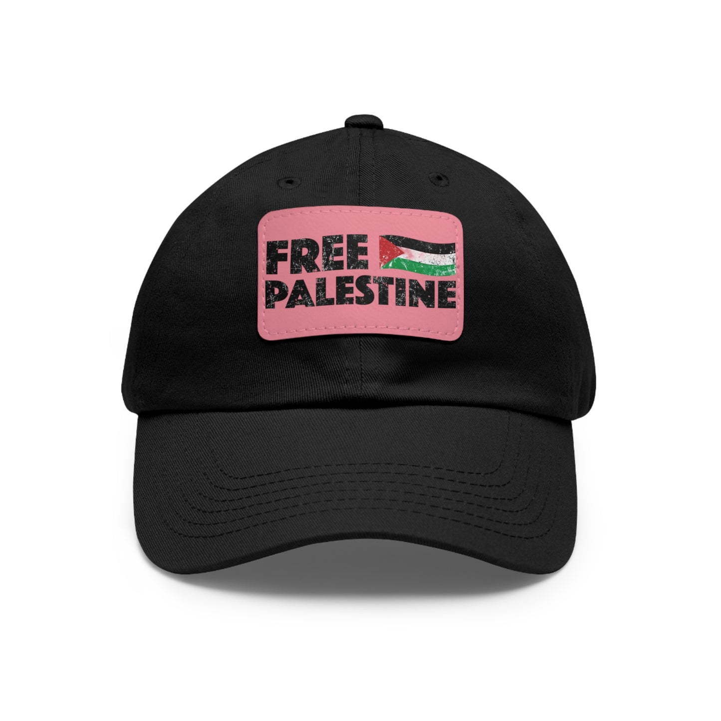 'Free Palastine' Hat with Leather Patch (Rectangle)