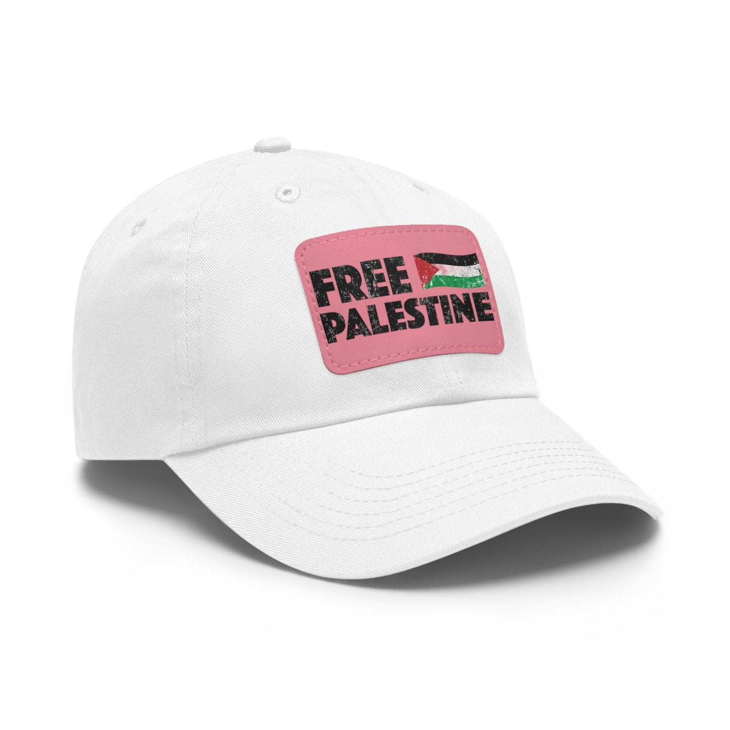 'Free Palastine' Hat with Leather Patch (Rectangle)