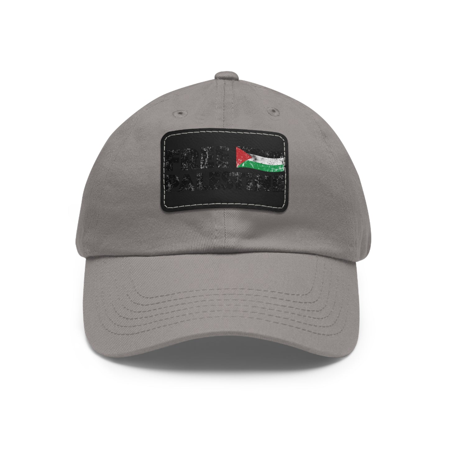 'Free Palastine' Hat with Leather Patch (Rectangle)