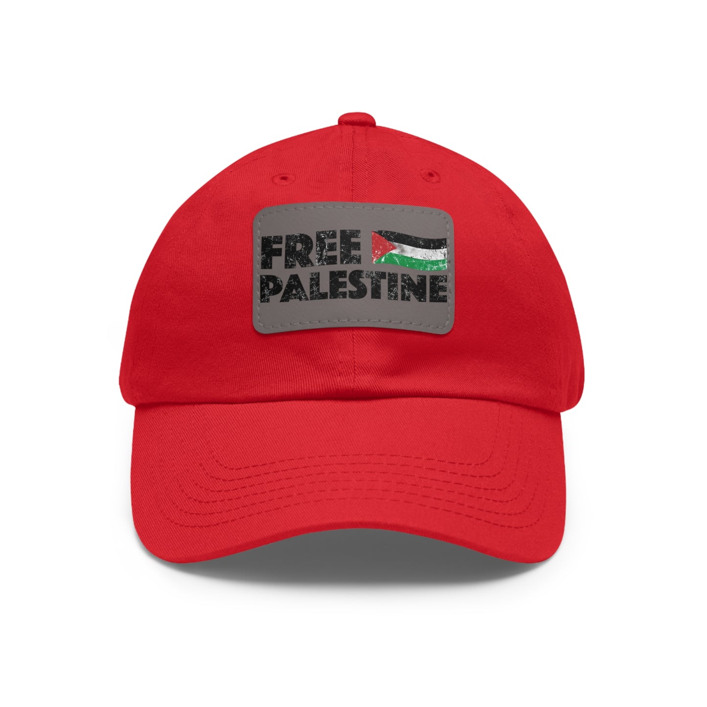 'Free Palastine' Hat with Leather Patch (Rectangle)