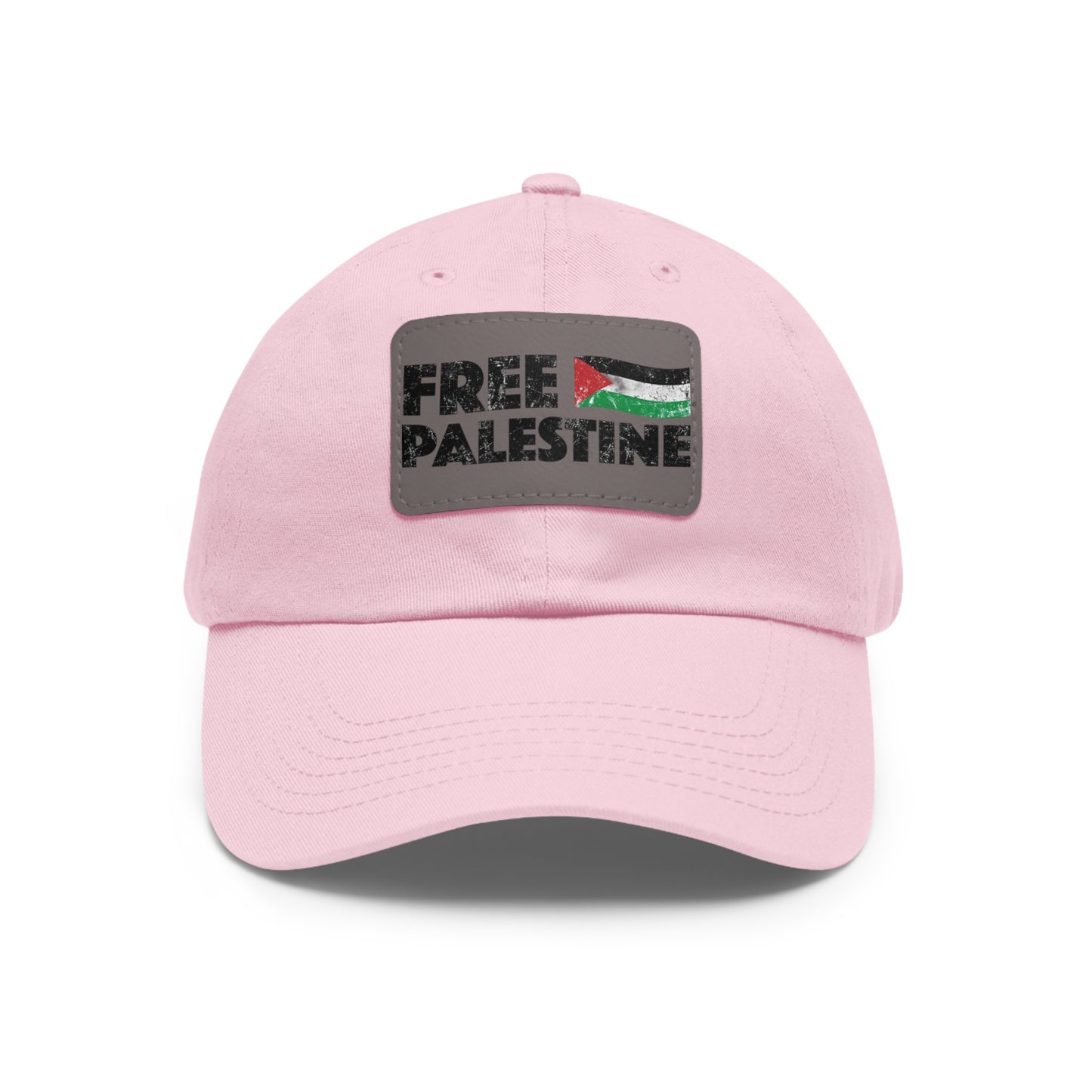 'Free Palastine' Hat with Leather Patch (Rectangle)