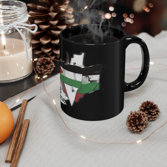 'Free Palastine' Black Mug (11oz/0.33L)