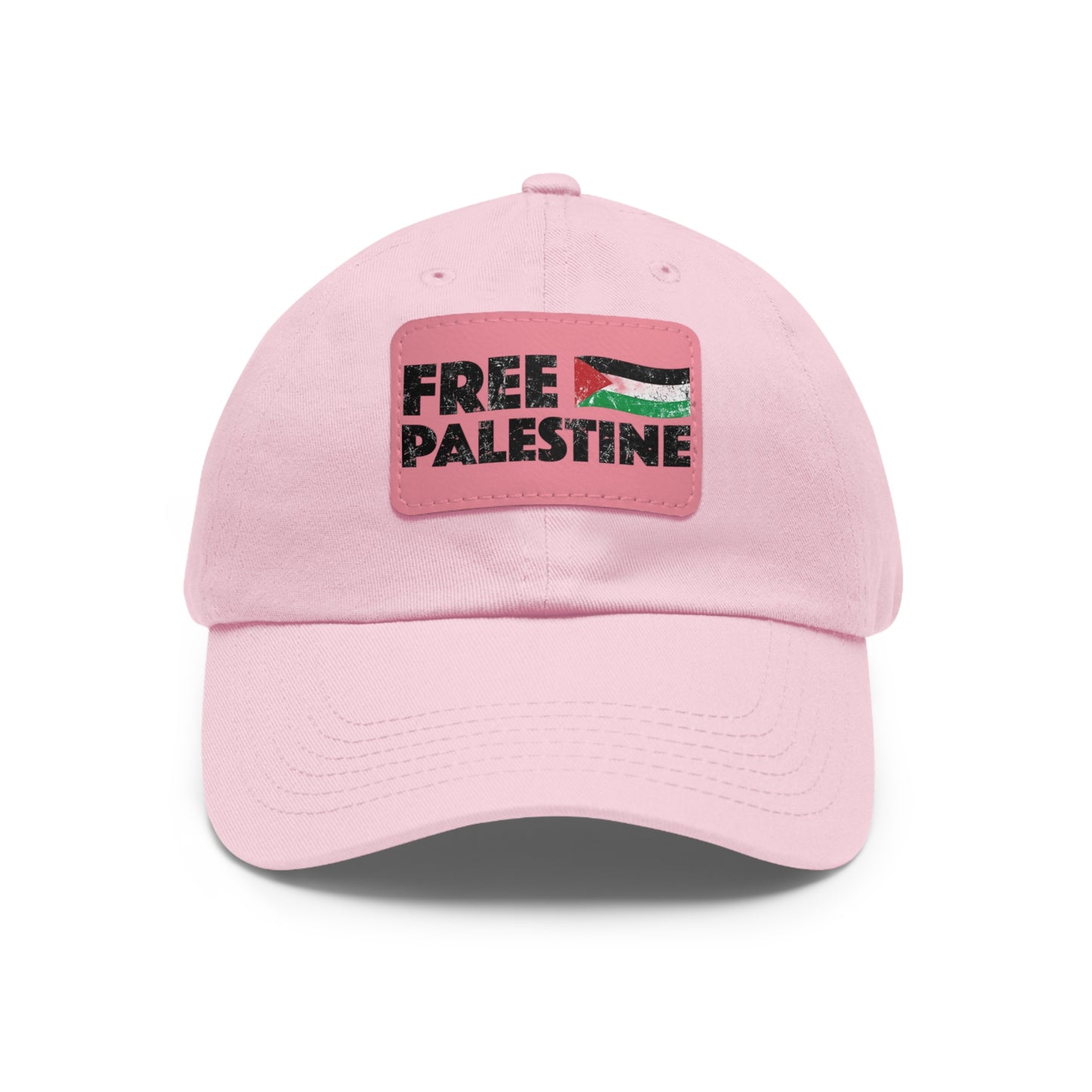 'Free Palastine' Hat with Leather Patch (Rectangle)