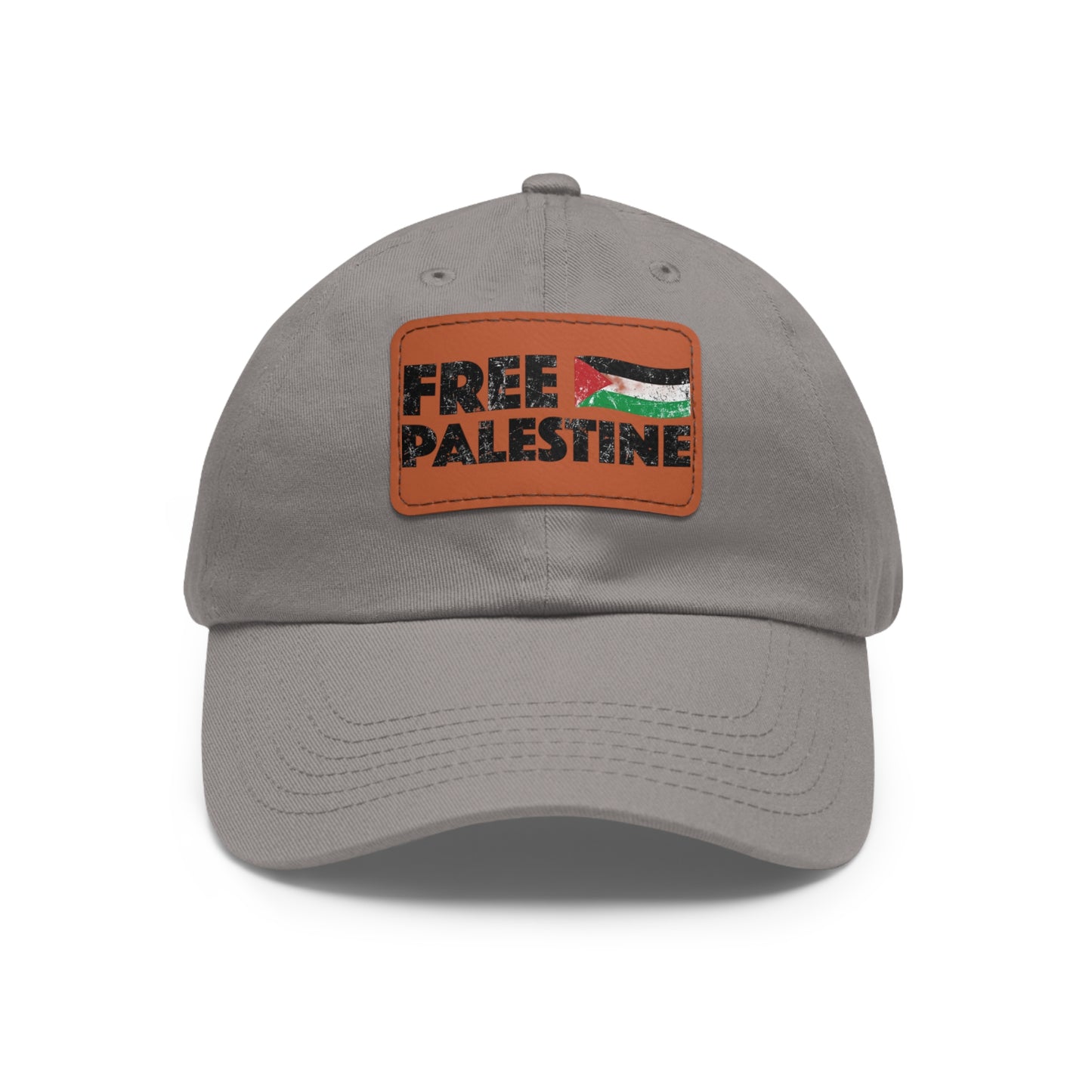 'Free Palastine' Hat with Leather Patch (Rectangle)