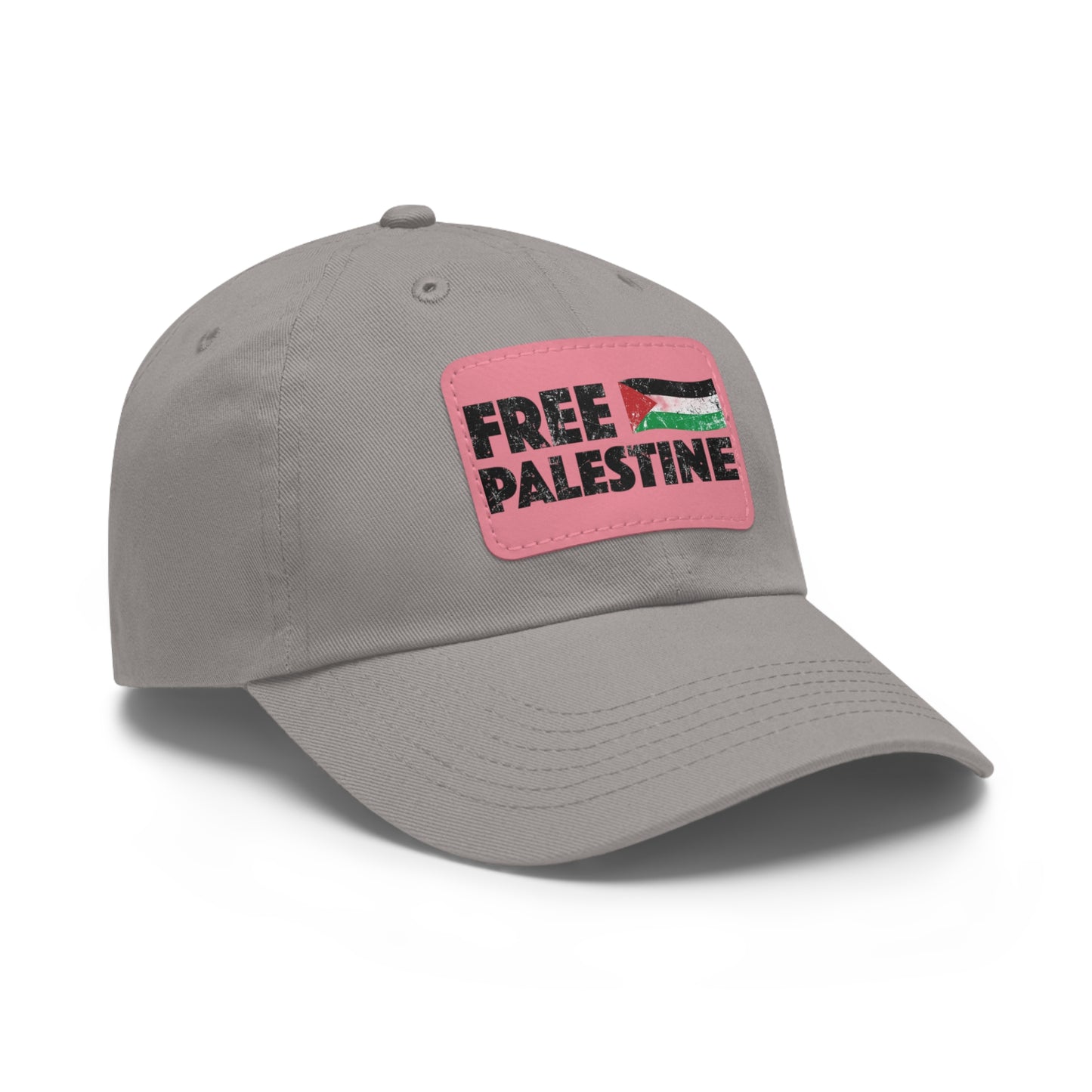 'Free Palastine' Hat with Leather Patch (Rectangle)